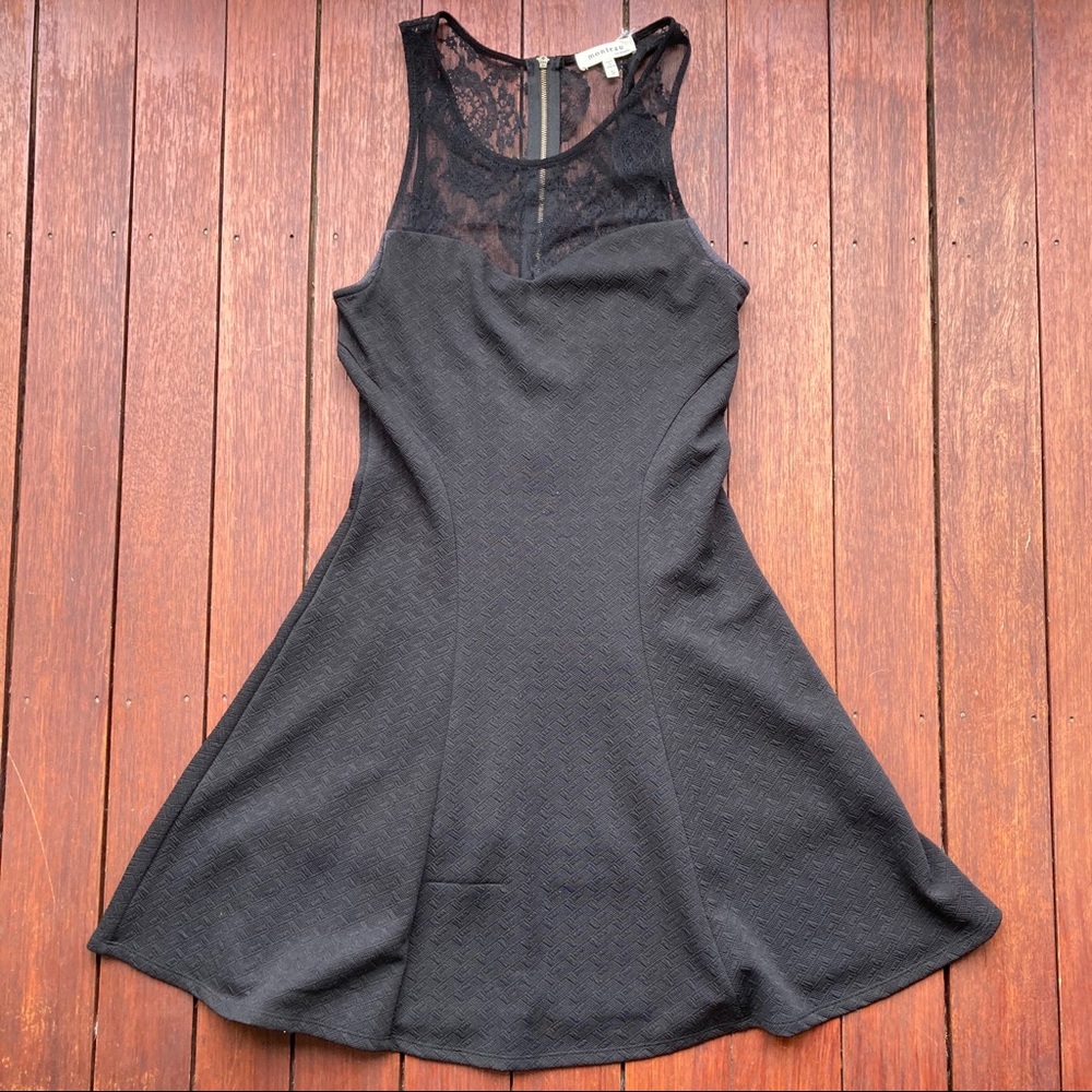 High Neck Black Lace Dress